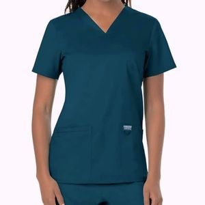 Caribbean Blue Cherokee Workwear Revolution Scrub Top